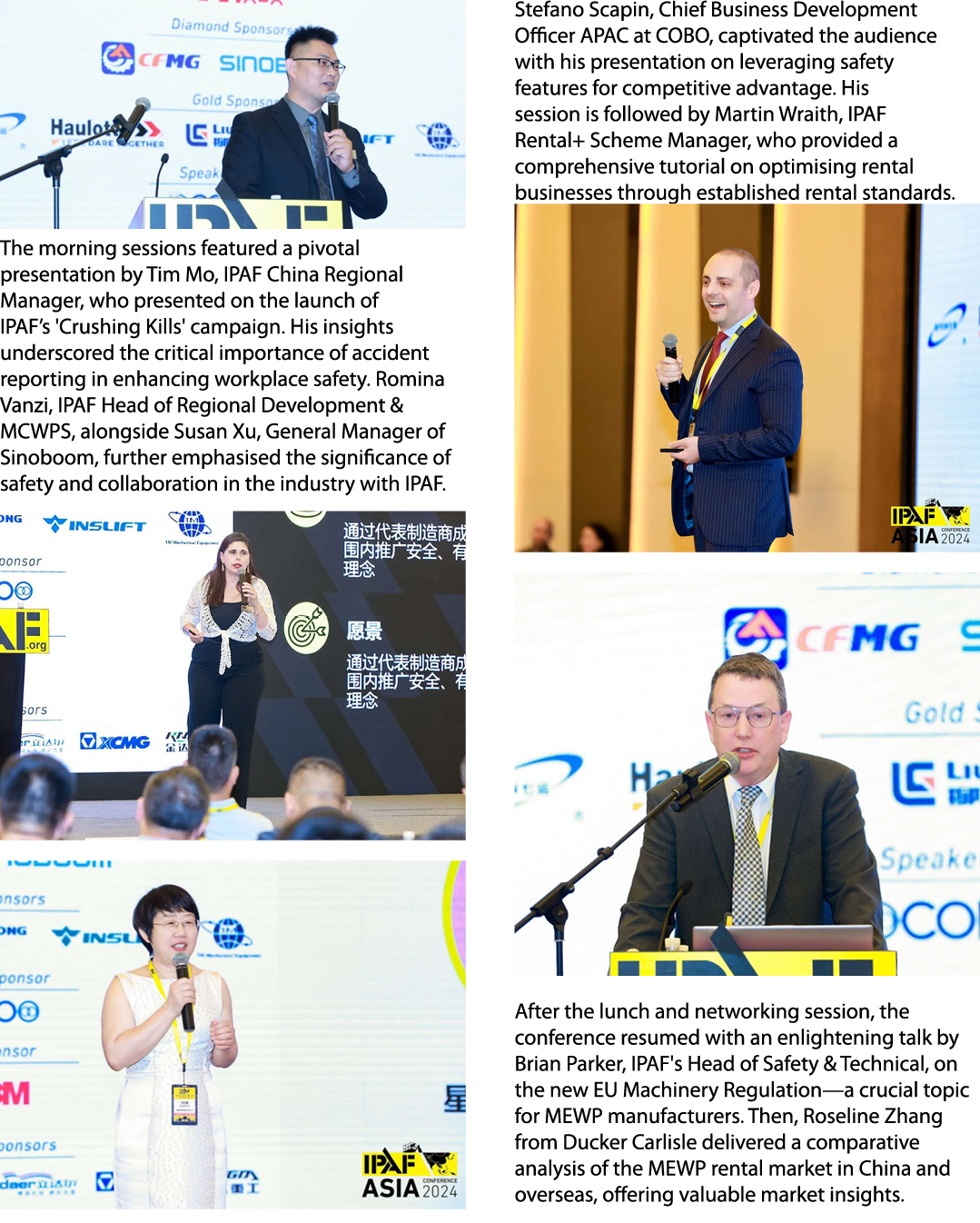 ￼The morning sessions featured a pivotal presentation by Tim Mo, IPAF China Regional Manager, who presented on the la...