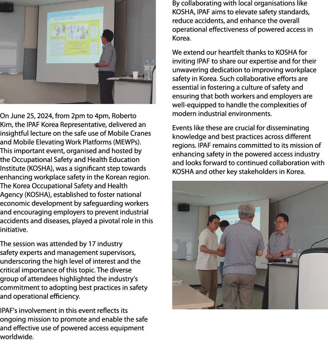 ￼ On June 25, 2024, from 2pm to 4pm, Roberto Kim, the IPAF Korea Representative, delivered an insightful lecture on t...